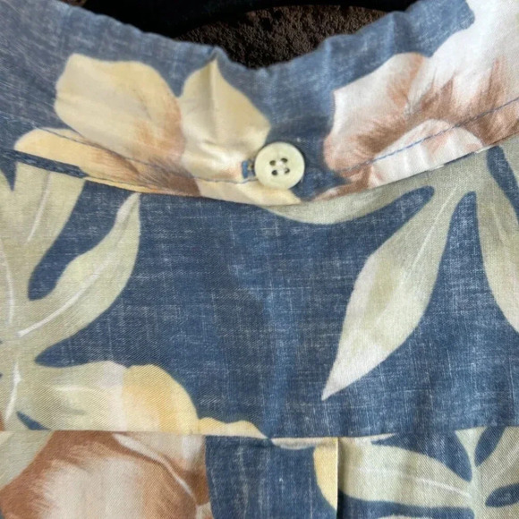 Hilo Hattie Vintage Hawaiian Reverse Floral Print Popover Cotton Shirt Size XL - Picture 2 of 8